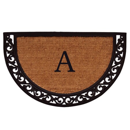 Monogram Door Mat, Black, Natural, 18 in W x 30 in L